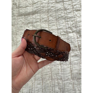 Abercrombie & Fitch Braided Brown Leather Belt • Size: L - XL